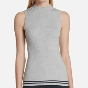 COPY - Rag & Bone Gray Ribbed Tank Top with Mandarin Collar